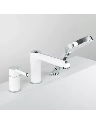 Змішувач для ванни на борт Gappo G1103-8, білий, з душовим набором