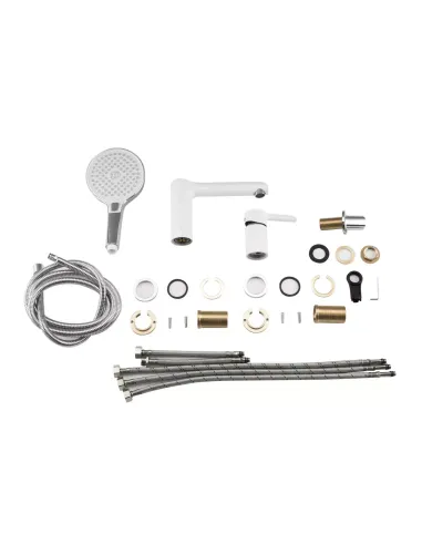 Змішувач для ванни на борт Gappo G1103-8, білий, з душовим набором