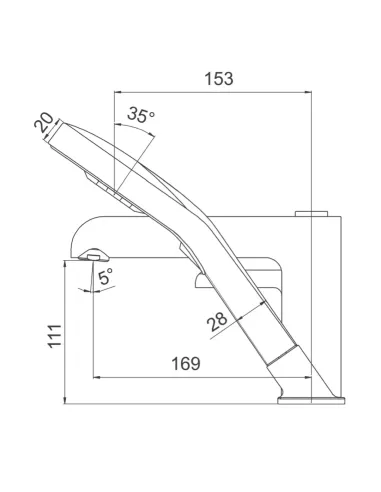Змішувач для ванни на борт Gappo G1103-8, білий, з душовим набором