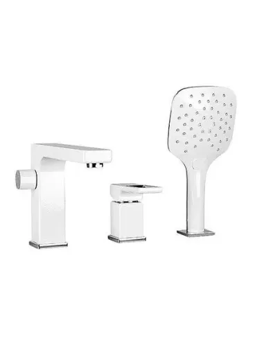 Смеситель для ванны на борт Gappo G1117-8, белый, с душевым набором