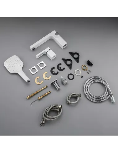 Смеситель для ванны на борт Gappo G1117-8, белый, с душевым набором