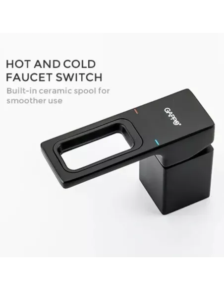 Змішувач для ванни на борт Gappo G1117-6, чорний, з душовим набором