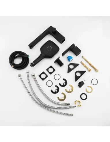 Змішувач для ванни на борт Gappo G1117-6, чорний, з душовим набором