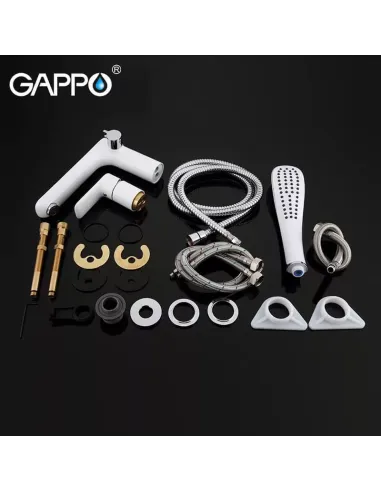 Змішувач для ванни на борт Gappo G1148, білий, з душовим набором