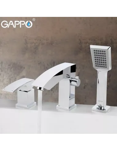 Змішувач для ванни на борт Gappo G1107, хром, з душовим набором