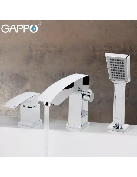 Змішувач для ванни на борт Gappo G1107, хром, з душовим набором