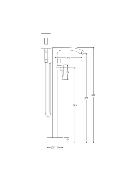 Напольный смеситель для ванны Gappo G3007-8, с душевым набором, белый