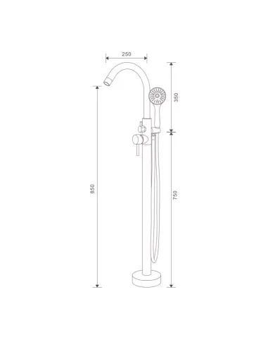 Напольный смеситель для ванны Gappo G3098, с душевым набором