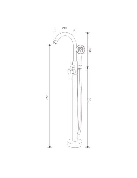Напольный смеситель для ванны Gappo G3098, с душевым набором