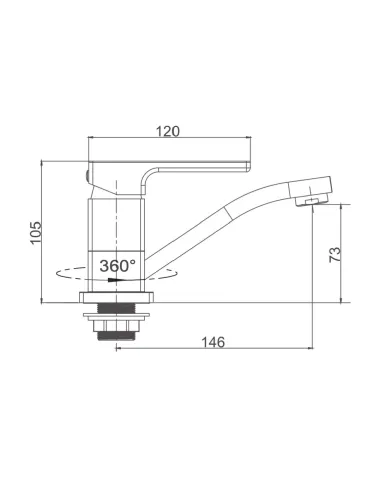 Смеситель однорычажный для кухни Gappo G4517-6, черный