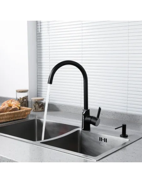 Смеситель однорычажный для кухни Gappo G4003-6, черный хром