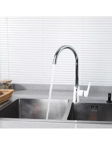 Змішувач одноважільний для кухні Gappo G4003-8, білий хром