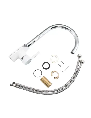 Змішувач одноважільний для кухні Gappo G4003-8, білий хром