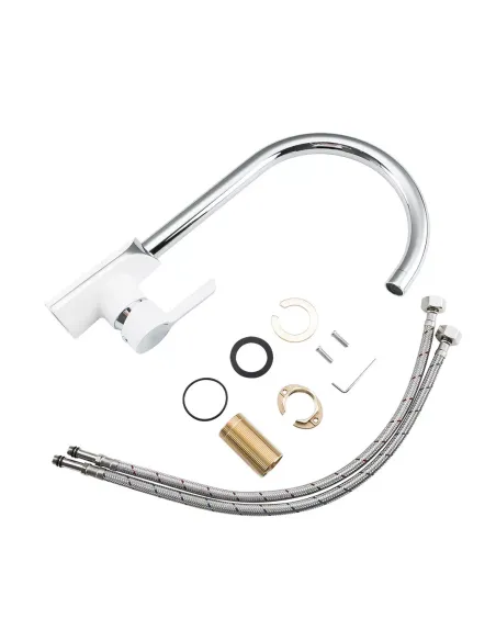 Змішувач одноважільний для кухні Gappo G4003-8, білий хром