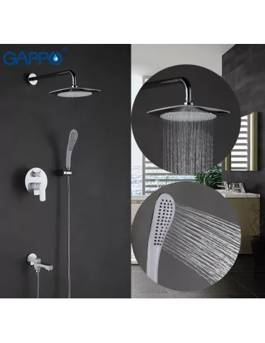 Душевая система скрытого монтажа Gappo G7148-8, белый