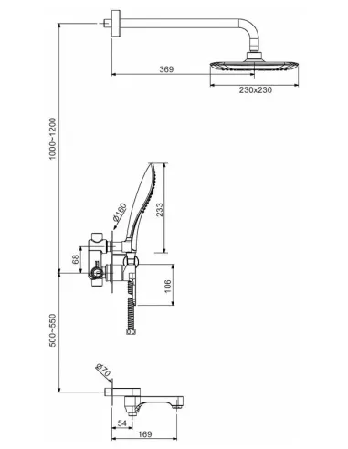 Душевая система скрытого монтажа Gappo G7148-8, белый