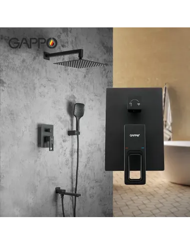 Душевая система скрытого монтажа Gappo G7117-6, черный