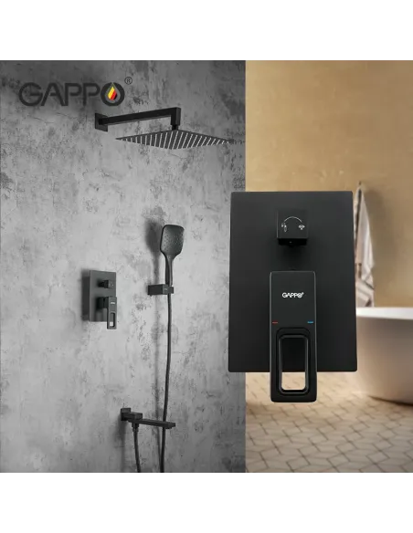 Душевая система скрытого монтажа Gappo G7117-6, черный