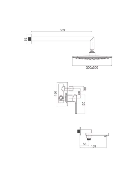 Душевая система скрытого монтажа Gappo G7117-6, черный