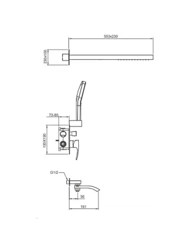 Душевая система скрытого монтажа Gappo G7107-70, хром