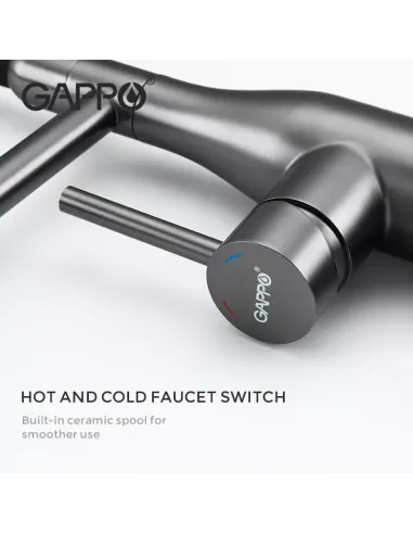 Смеситель для кухни с гибким изливом Gappo G4398-51, черный