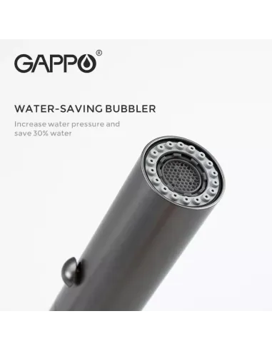 Смеситель для кухни с гибким изливом Gappo G4398-51, черный