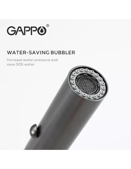 Смеситель для кухни с гибким изливом Gappo G4398-51, черный