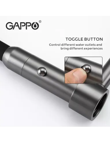 Смеситель для кухни с гибким изливом Gappo G4398-51, черный