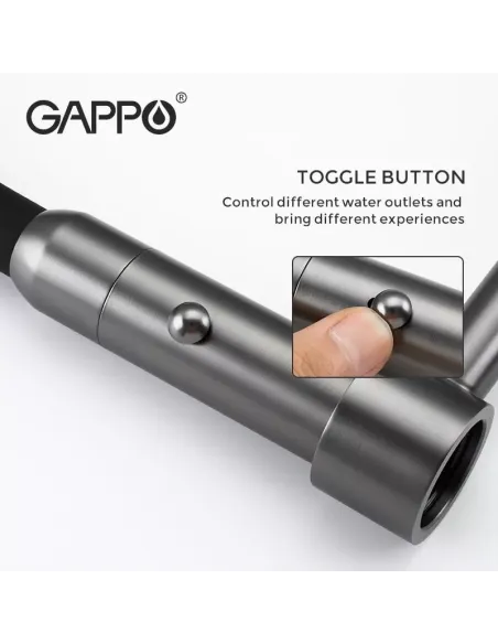 Смеситель для кухни с гибким изливом Gappo G4398-51, черный