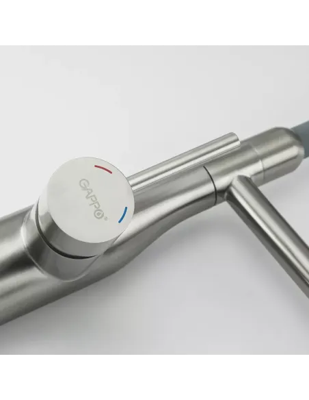 Смеситель для кухни с гибким изливом Gappo G4398-55, серый
