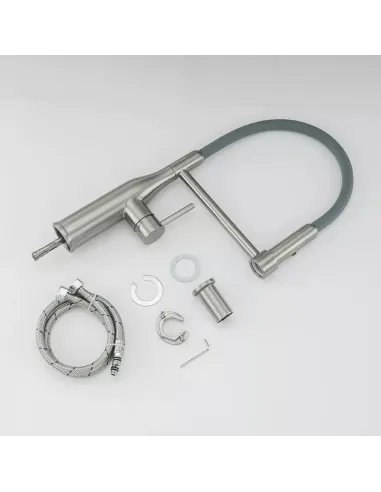 Смеситель для кухни с гибким изливом Gappo G4398-55, серый