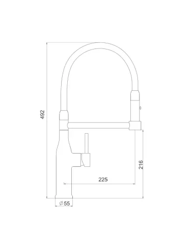Смеситель для кухни с гибким изливом Gappo G4398-55, серый
