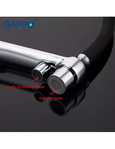 Смеситель для кухни с подключением к фильтру Gappo G4398-7, черный