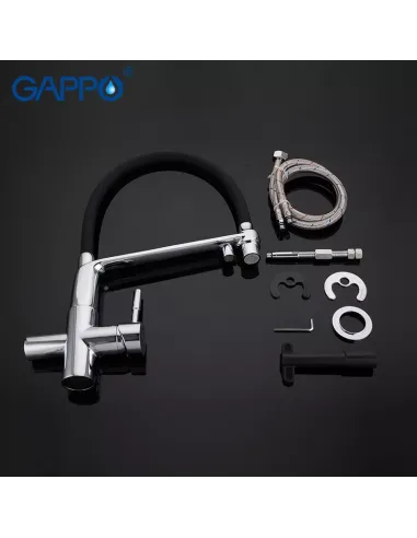 Смеситель для кухни с подключением к фильтру Gappo G4398-7, черный