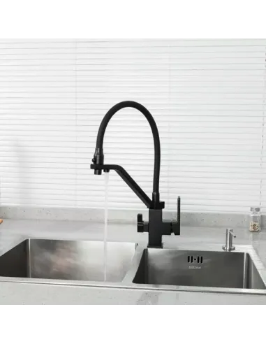 Смеситель для кухни с подключением к фильтру Gappo G4317-6, черный