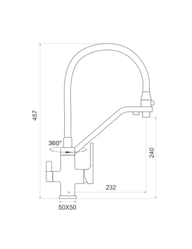Смеситель для кухни с подключением к фильтру Gappo G4317-6, черный