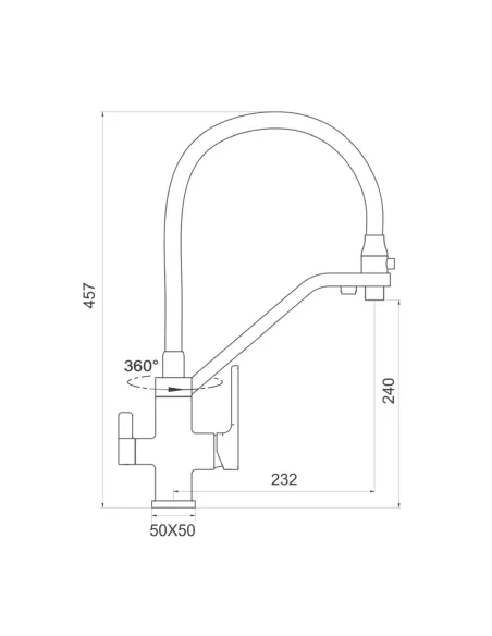 Смеситель для кухни с подключением к фильтру Gappo G4317-6, черный