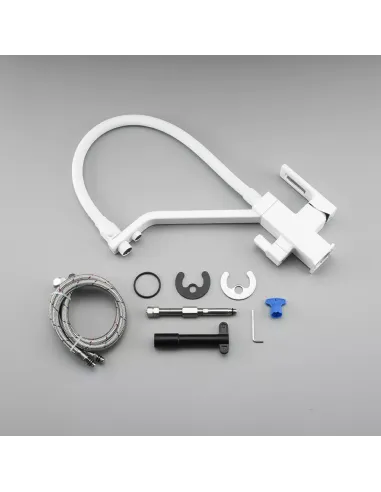 Смеситель для кухни с подключением к фильтру Gappo G4317-8, белый