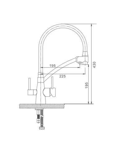 Смеситель для кухни с подключением к фильтру Gappo G4398, серый, сатин
