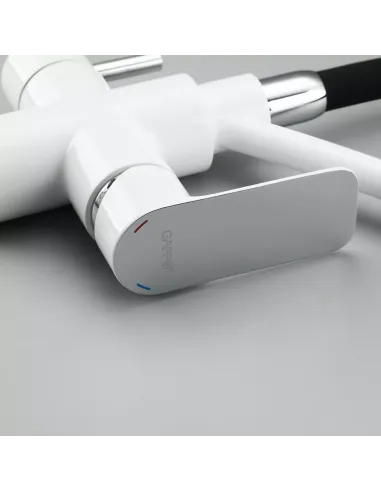 Смеситель для кухни с подключением к фильтру Gappo G4348, белый, хром