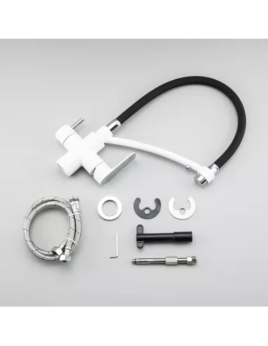 Смеситель для кухни с подключением к фильтру Gappo G4348, белый, хром