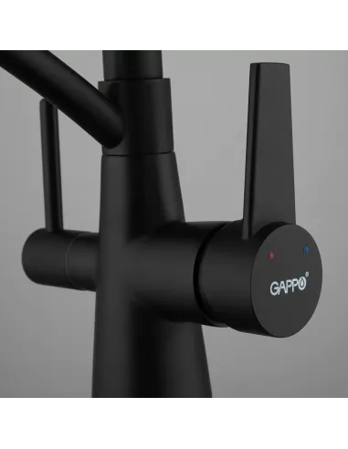 Смеситель для кухни с подключением к фильтру Gappo G4398-16, черный