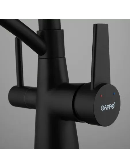 Смеситель для кухни с подключением к фильтру Gappo G4398-16, черный