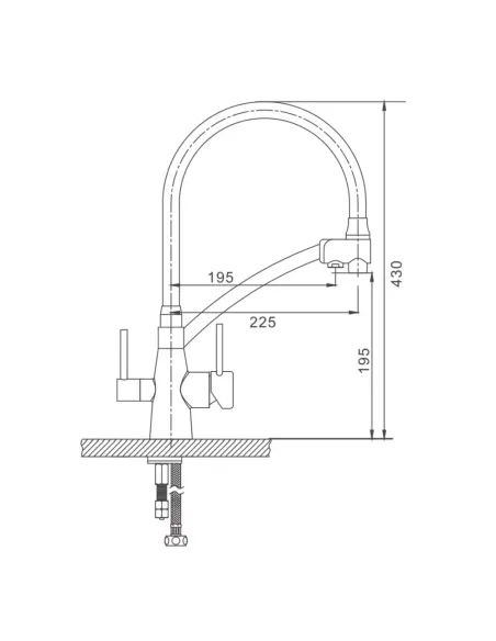 Смеситель для кухни с подключением к фильтру Gappo G4398-16, черный