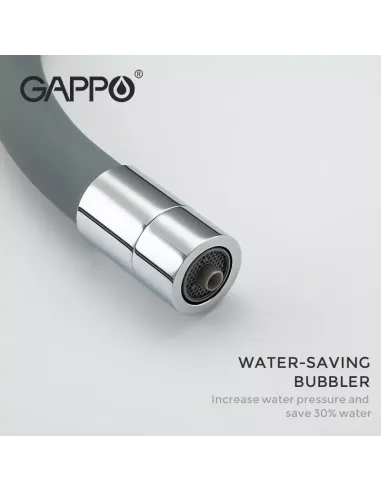 Змішувач для кухні з підключенням до фільтра Gappo G4398-30, сірий, хром