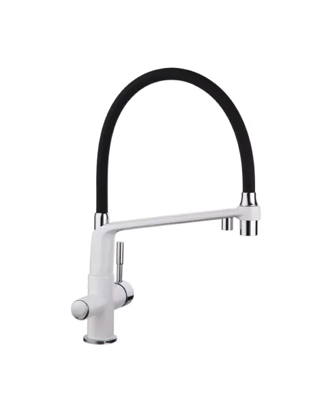 Смеситель для кухни с подключением к фильтру Gappo G4398-9, белый, черный