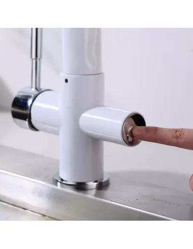 Смеситель для кухни с подключением к фильтру Gappo G4398-9, белый, черный