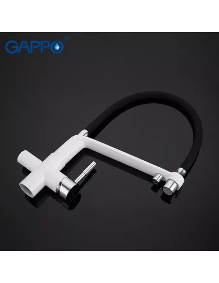 Смеситель для кухни с подключением к фильтру Gappo G4398-9, белый, черный