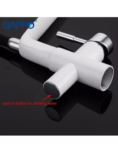 Смеситель для кухни с подключением к фильтру Gappo G4398-9, белый, черный