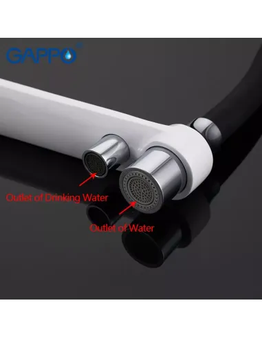 Смеситель для кухни с подключением к фильтру Gappo G4398-9, белый, черный